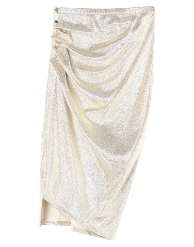 Shop Rabanne Woman Midi Skirt Platinum Size 10 Viscose, Polyester, Elastane In Grey