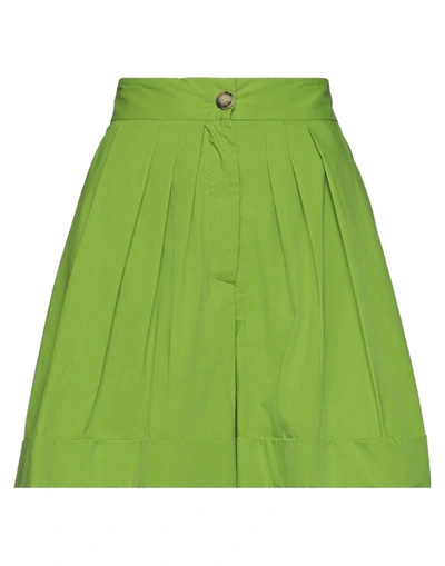 Shop Solotre Woman Shorts & Bermuda Shorts Acid Green Size Xs Cotton