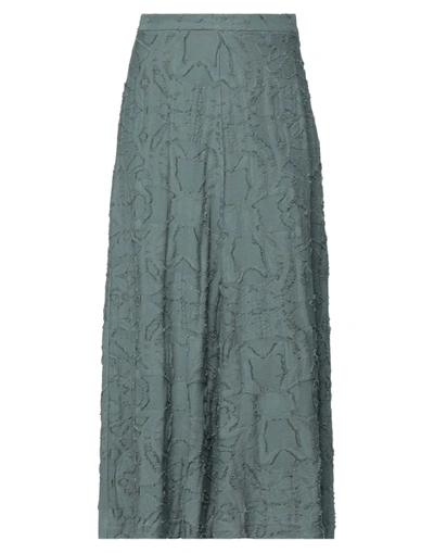 Shop Alysi Woman Midi Skirt Sage Green Size 4 Cotton