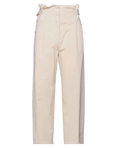 Shop Peserico Woman Pants Beige Size 14 Cotton, Elastane