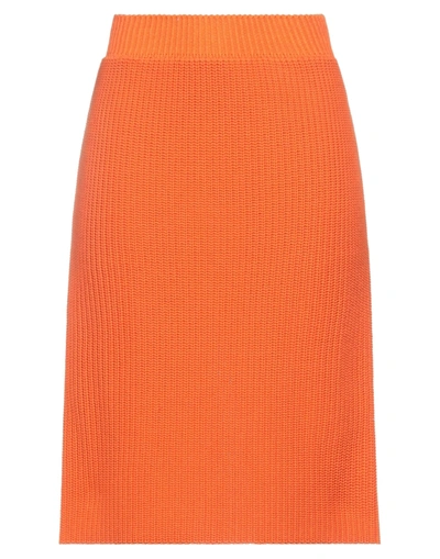 Shop Calvin Klein 205w39nyc Woman Midi Skirt Orange Size S Cotton