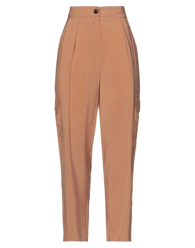 Shop Atos Lombardini Woman Pants Camel Size 6 Viscose, Polyester In Beige