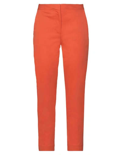 Shop Dixie Woman Pants Orange Size S Cotton, Polyamide, Elastane
