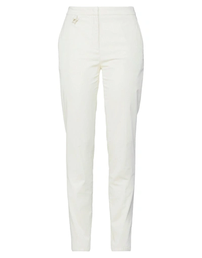 Shop Lorena Antoniazzi Woman Pants Ivory Size 4 Cotton, Elastane In White