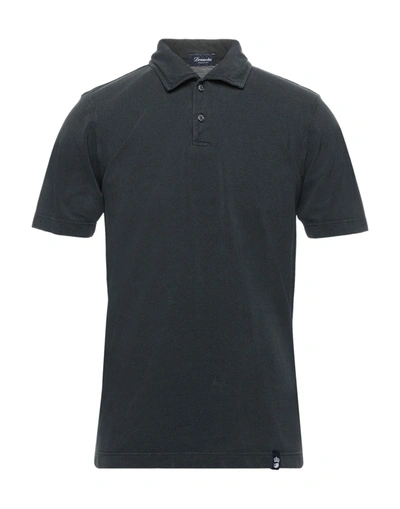 Shop Drumohr Polo Shirts In Steel Grey