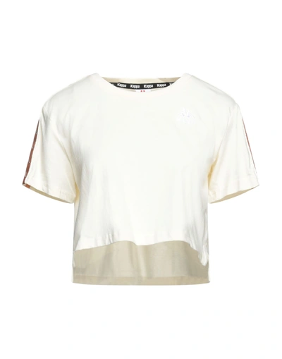 Shop Kappa Woman T-shirt Ivory Size Xs Cotton In White