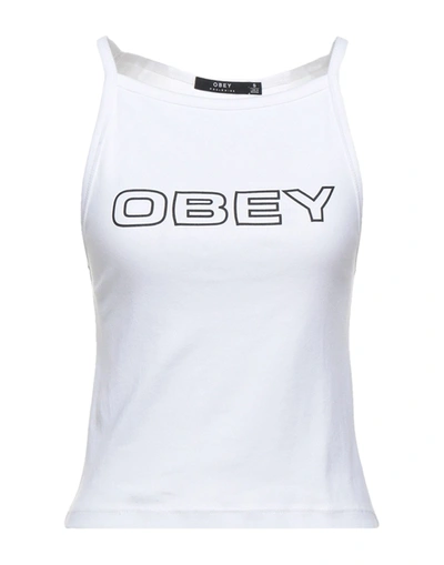 Shop Obey Woman Top White Size Xs Cotton