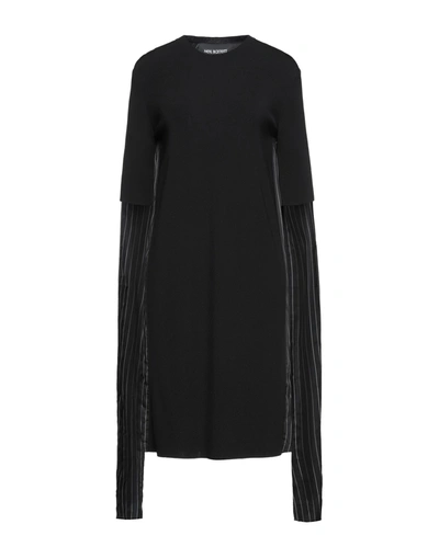 Shop Neil Barrett Woman Midi Dress Black Size M Viscose, Nylon, Cupro