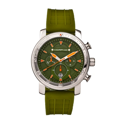 Shop Morphic M90 Series Quartz Green Dial Mens Watch Mph9003 In Green,silver Tone