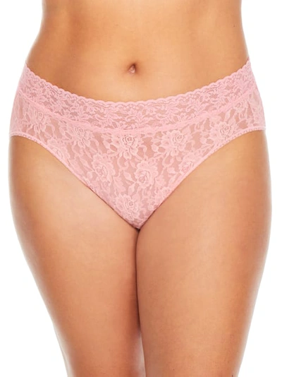 Shop Hanky Panky Plus Size Signature Lace French Brief In Pink Lady
