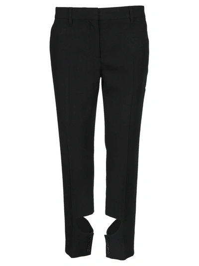 Shop Burberry Cut Out Tailored Pants In Black