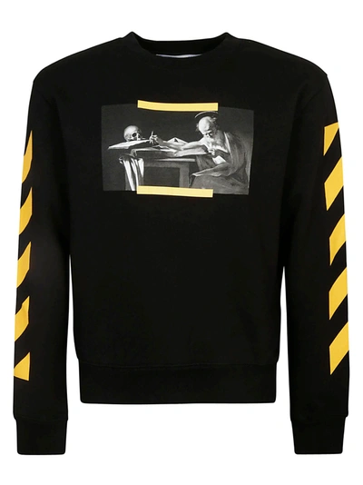 Shop Off-white Carav Painting Slim Sweatshirt In Black/multicolor