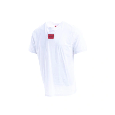 Shop Hugo Boss Boss Cotton Blend T-shirt In White