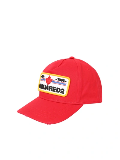 Shop Dsquared2 Cotton Baseball Hat In Red