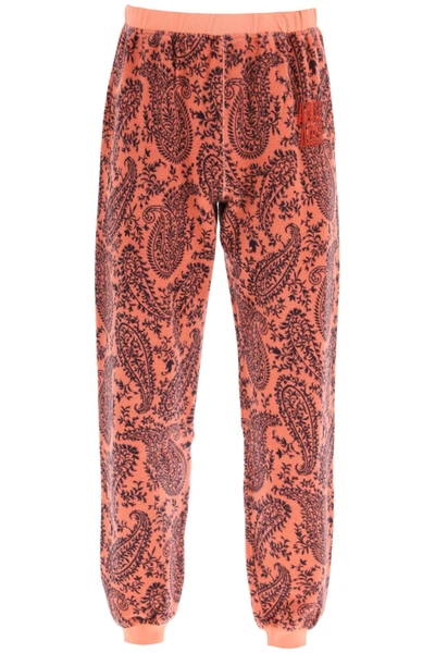 Shop Aries Paisley Reverse Fleece Sweatpants In Pink,black