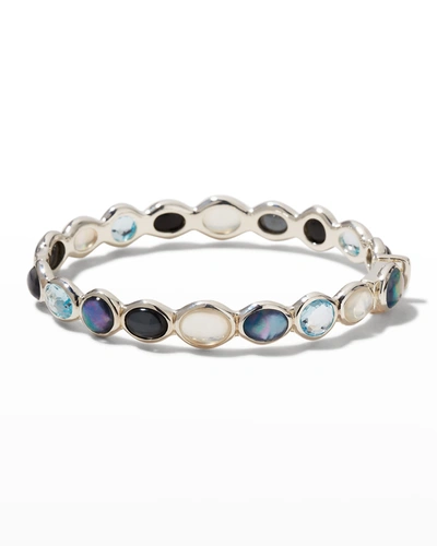 Shop Ippolita All-stone Hinged Bracelet In Sterling Silver In Blunotte