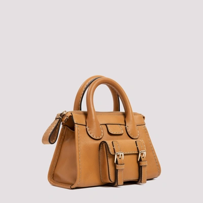 Shop Chloé Edith Leather Bag In Brown
