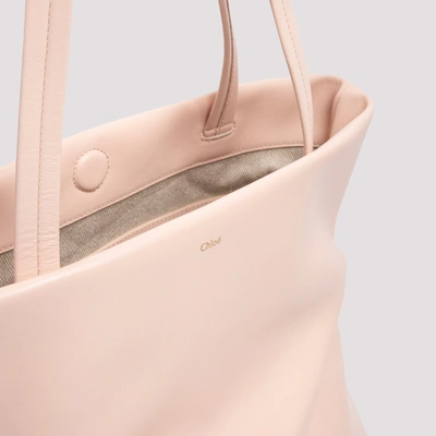 Shop Chloé Leather Judy Bag In Nude &amp; Neutrals