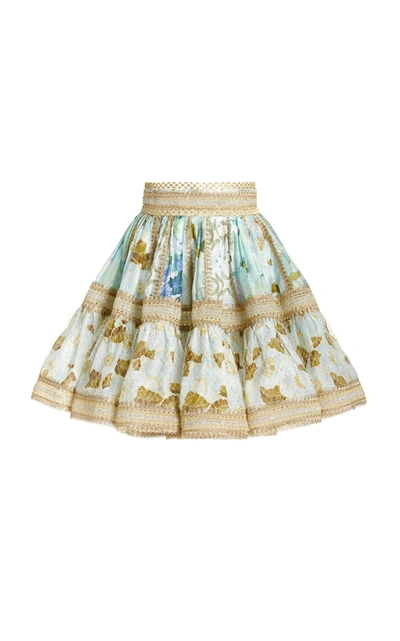 Shop Zimmermann Women's Rhythm Patchwork-print Linen-silk Mini Skirt In Multi