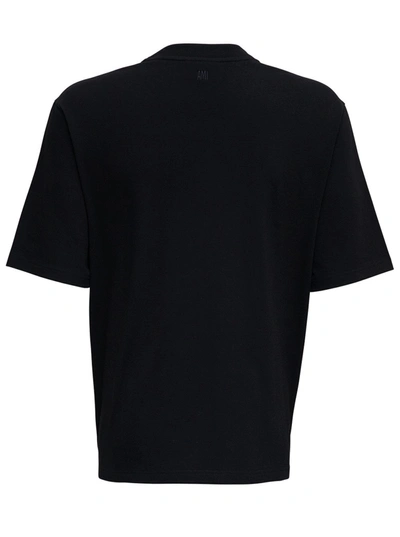 Shop Ami Alexandre Mattiussi Black Organic Cotton T-shirt With Logo