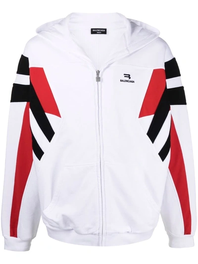 Balenciaga Men's Track Suit Jacket W/ Stripes In White | ModeSens