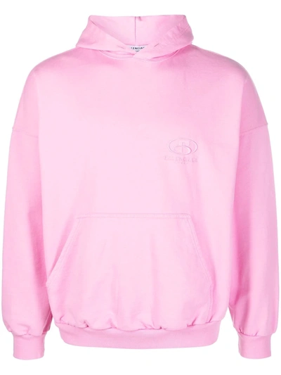 Shop Balenciaga Spa Logo-embroidered Oversized Hoodie In Rosa