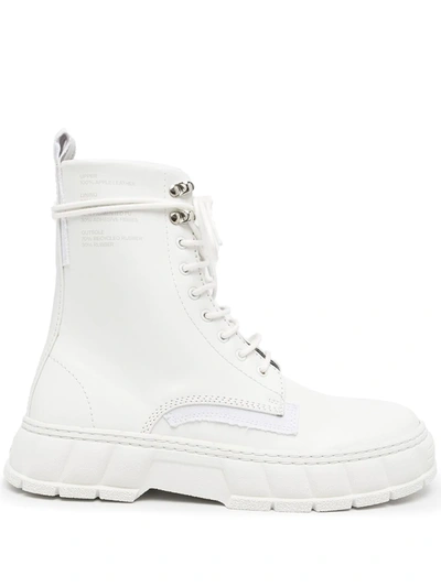 Shop Viron White Combat Boots In Weiss