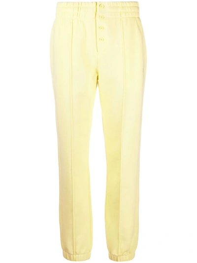 Helmut Lang Logo-embroidered Buttoned Track Pants In Gelb