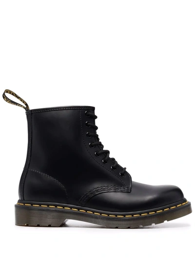 Dr. Martens' 1460 Lace-up Combat Boots In Smooth Leather In Schwarz