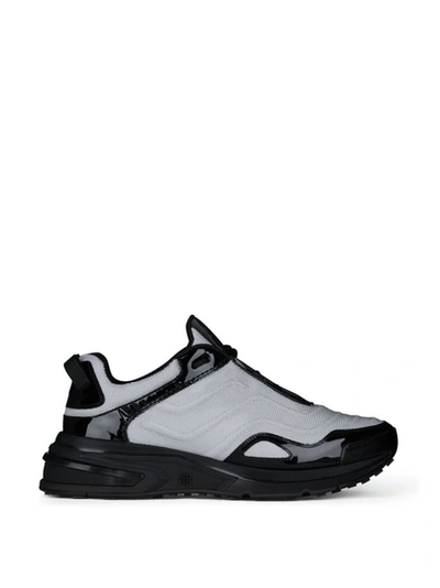 Shop Givenchy Giv 1 Mesh And Leather Light Runner Black And Silver
