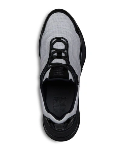 Shop Givenchy Giv 1 Mesh And Leather Light Runner Black And Silver