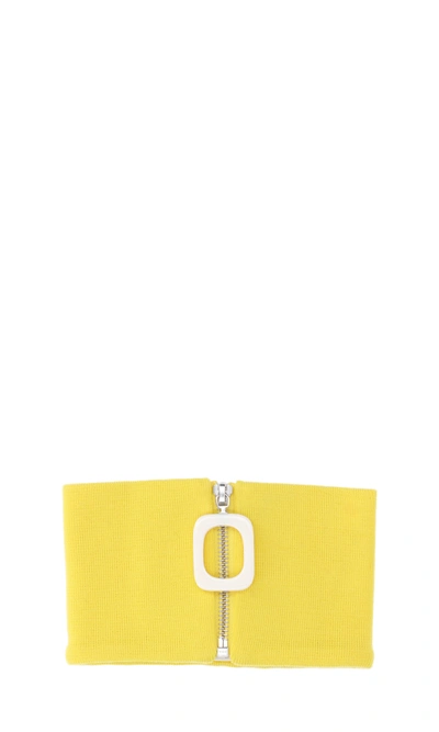 Shop Jw Anderson Knitted Neck Warmer In Yellow