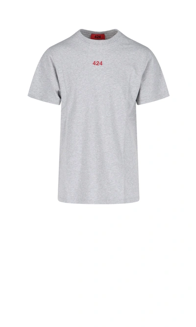 Shop 424 Logo T-shirt In Gray