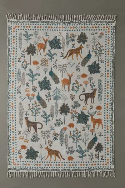 Shop Urban Outfitters Printed Woodland Creature Rug At