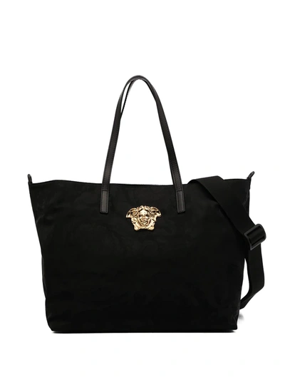 Shop Versace Medusa Plaque Changing Bag In Black