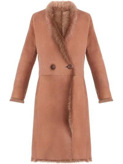 Shop Giuseppe Zanotti Annie Suede Double-breasted Coat In Pink
