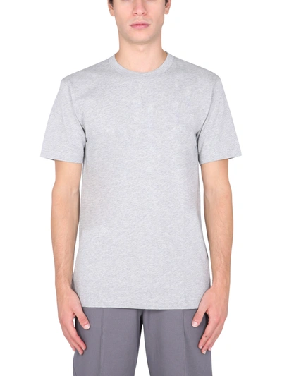 Shop Comme Des Garçons Shirt T-shirt With Lettering Logo Print In Grey