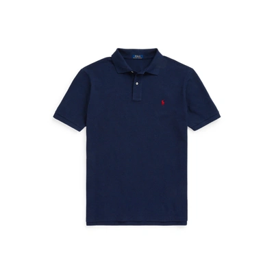 Shop Polo Ralph Lauren The Iconic Mesh Polo Shirt In Medieval Blue Heather