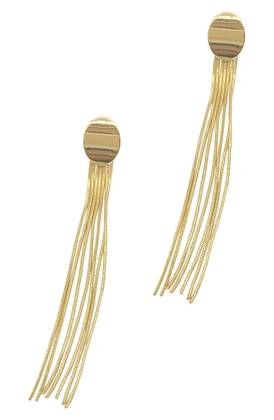 Shop Adornia Oval Chain Drop Earrings In Yellow