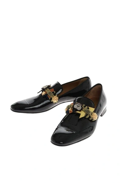 Shop Christian Louboutin Men's Black Leather Loafers