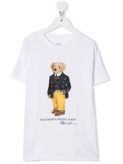 Shop Ralph Lauren Polo Bear Print T-shirt In White
