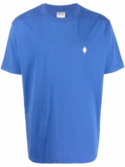 Shop Marcelo Burlon County Of Milan Marcelo Burlon Men's Blue Cotton T-shirt
