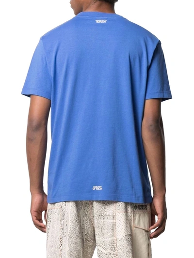 Shop Marcelo Burlon County Of Milan Marcelo Burlon Men's Blue Cotton T-shirt