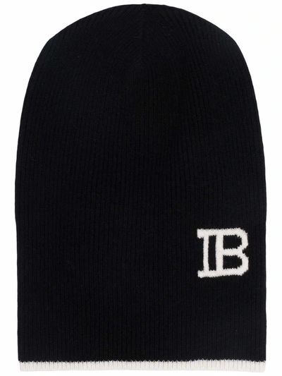 Shop Balmain Men's Black Wool Hat