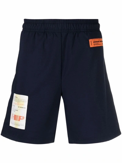 Shop Heron Preston Men's Blue Cotton Shorts