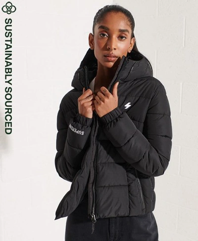 Superdry Women's Hooded Spirit Sports Puffer Jacket Black | ModeSens
