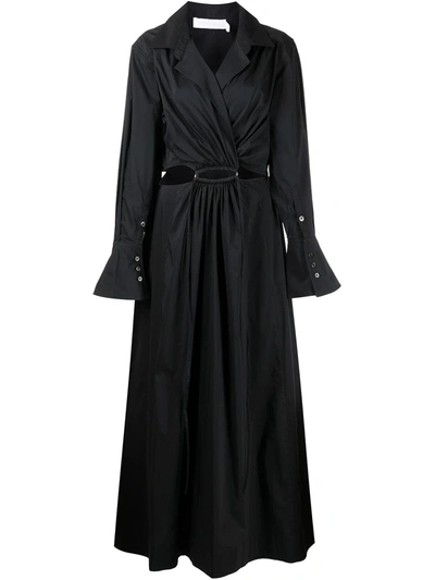 Shop Jonathan Simkhai Alex Cut-out Flared Dress In Black