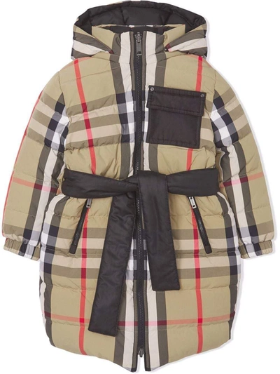 Shop Burberry Kids Reversible Checked Puffer Jacket In Multi