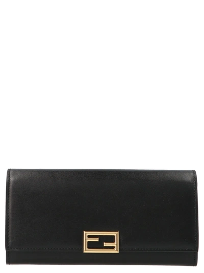 Shop Fendi Way Continental Wallet In Black