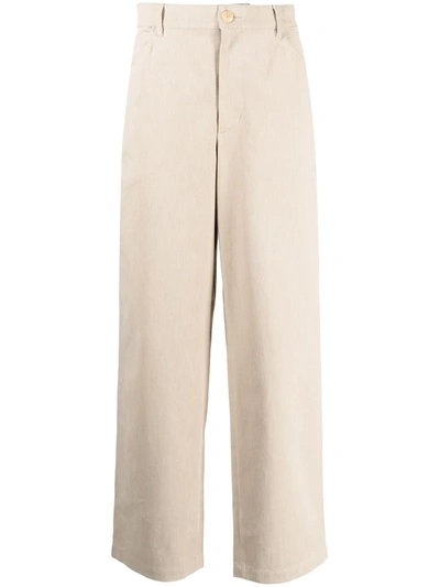 Shop Jacquemus Wide-leg Trousers In Nude